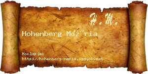 Hohenberg Mária névjegykártya